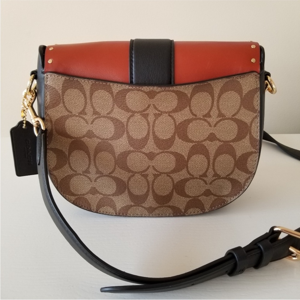 Coach Brown and Black Women's Bag Coach Georgie Saddle Bag Crossbody - Picture 3 of 16
